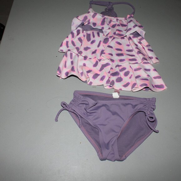 Purple 2 Pcs Justice Tankini Swimsuit Size 7 - Picture 1 of 10